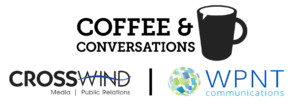 Logo for Coffee and Conversations hosted by Crosswind Media and Public Relations and WPNT Communications at OTC.