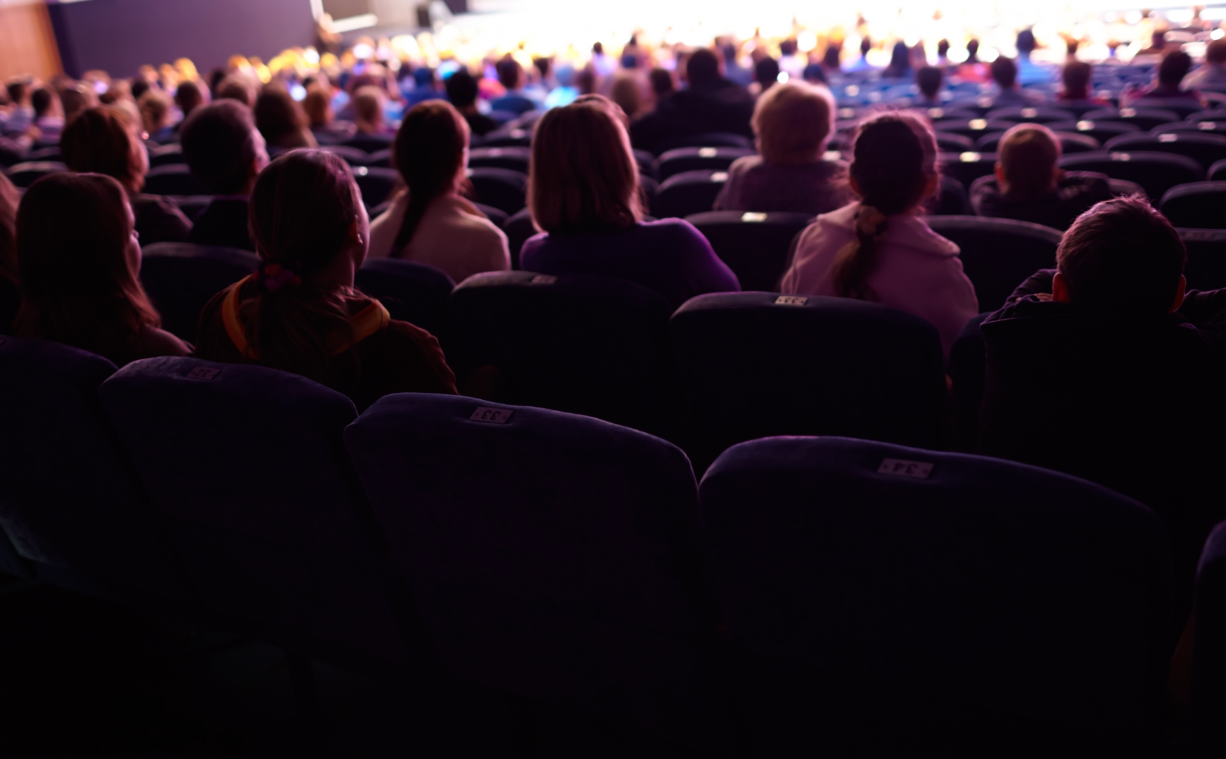 An audience gathered for a presentation.
